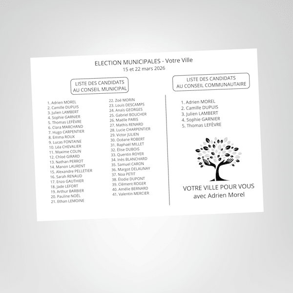 impression bulletin de vote